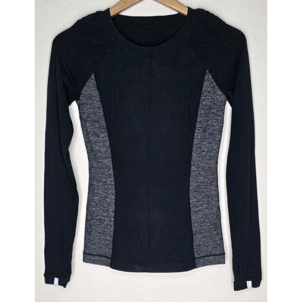 Lululemon Star Runner Long Sleeve Top Crew Neck Yoga Training Thumb Hole Sz 4
